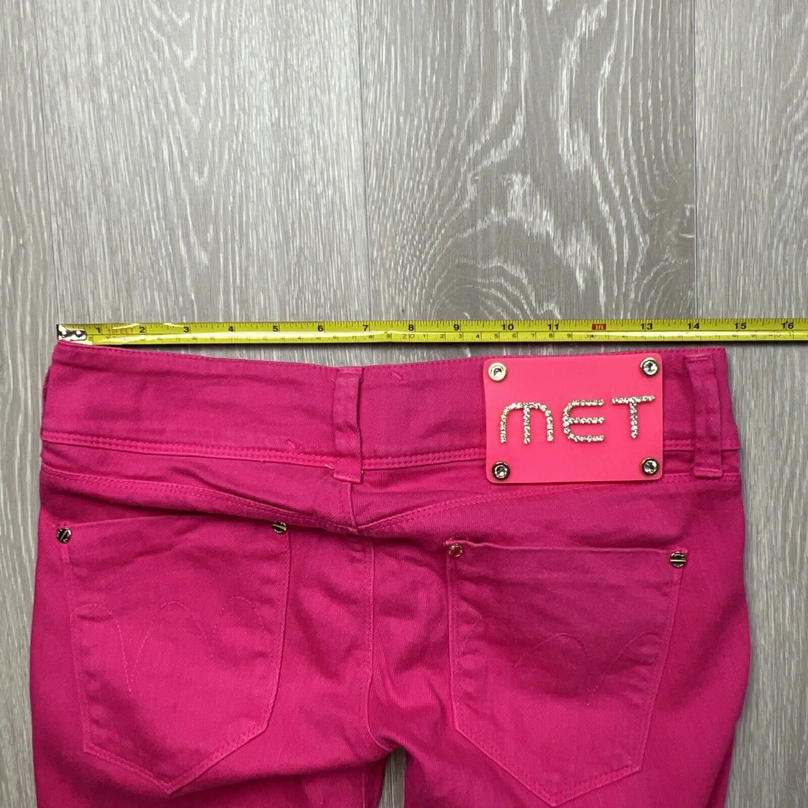 MET Womens Bright Pink Skinny Jeans size 27