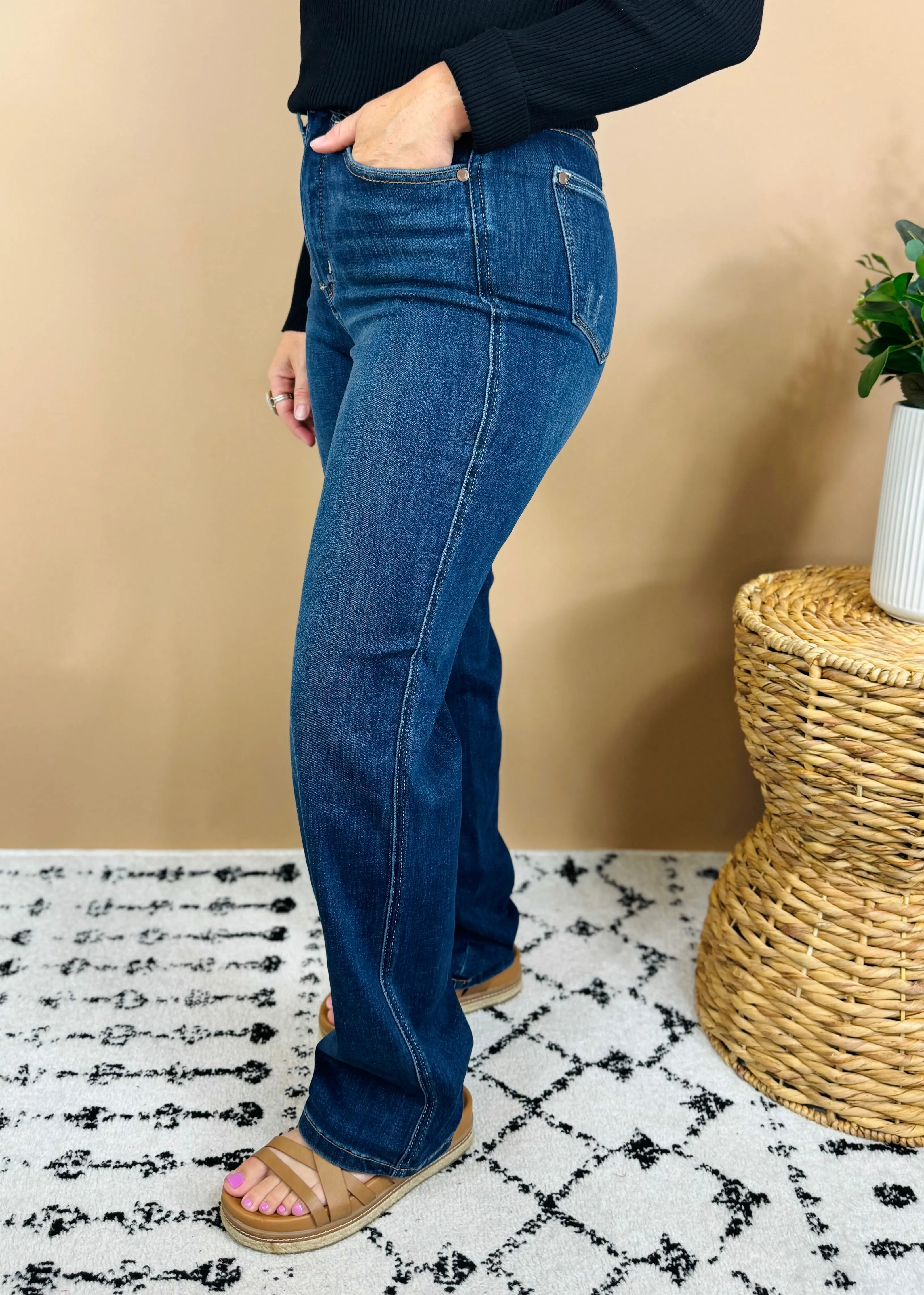 Mia Judy Blue Tummy Control Straight Jeans