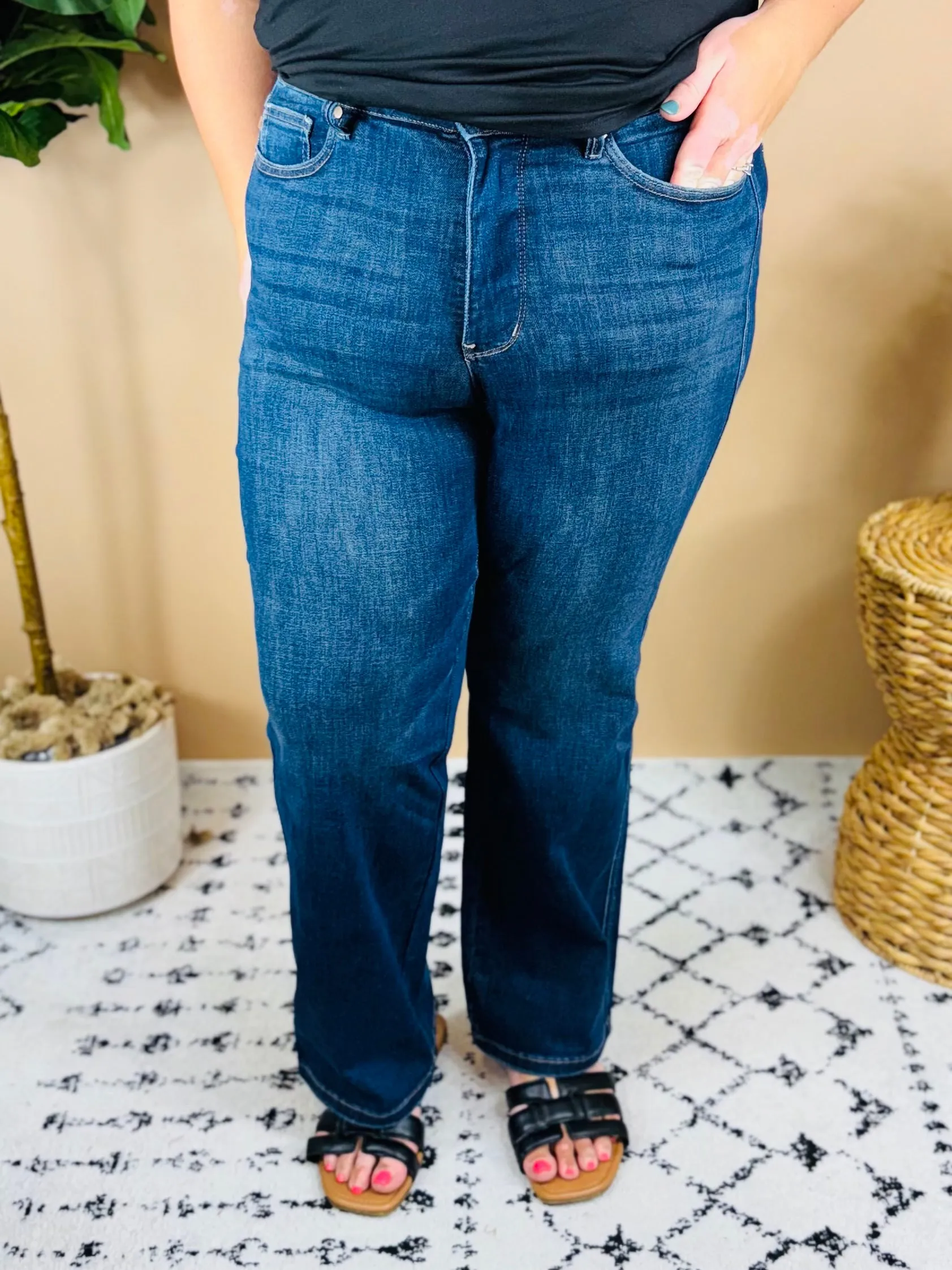 Mia Judy Blue Tummy Control Straight Jeans
