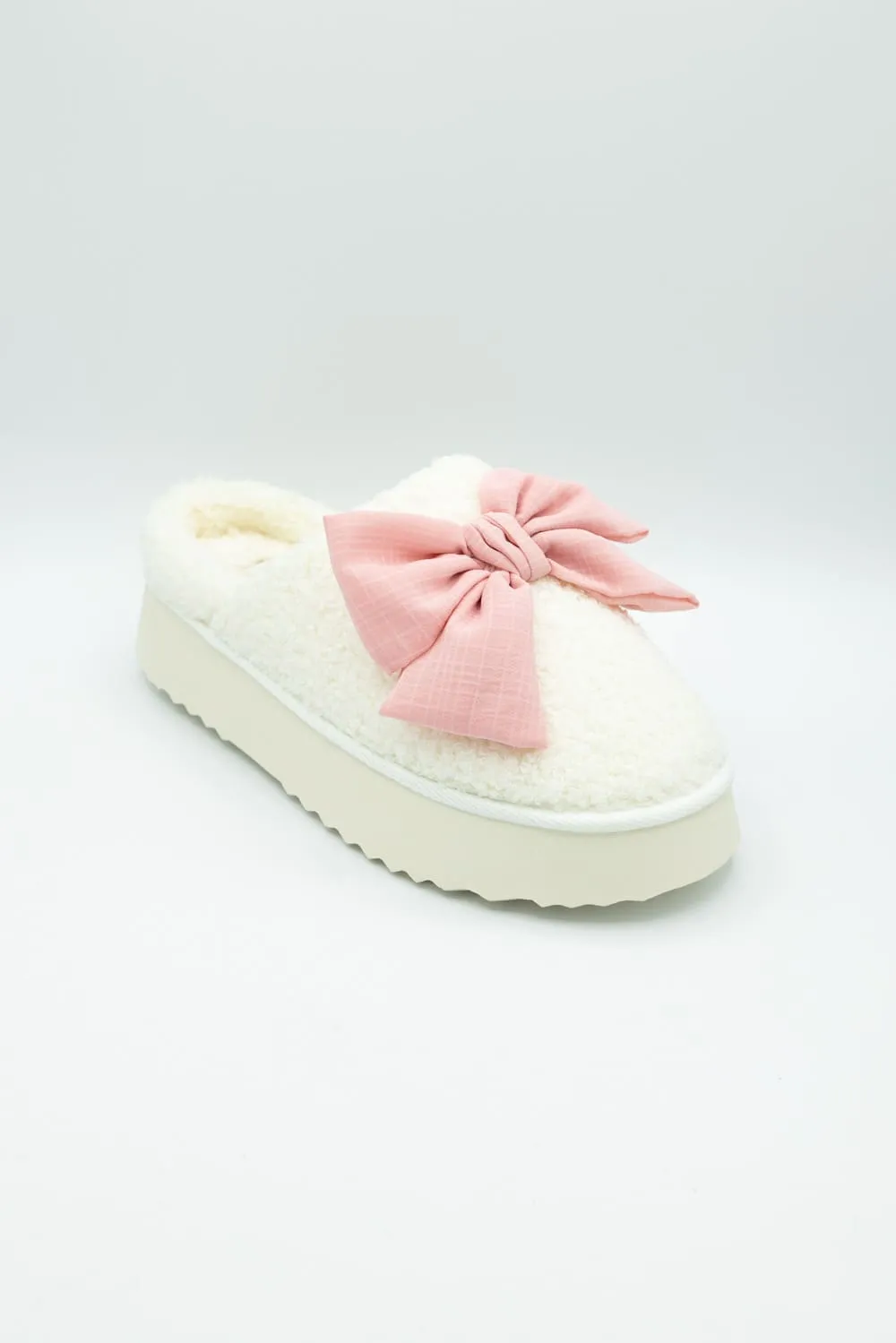 MIA Platform Bow Slippers for Women in Blush | GS1501607-BLUSH