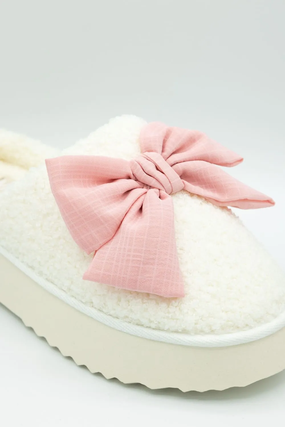 MIA Platform Bow Slippers for Women in Blush | GS1501607-BLUSH