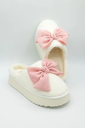MIA Platform Bow Slippers for Women in Blush | GS1501607-BLUSH