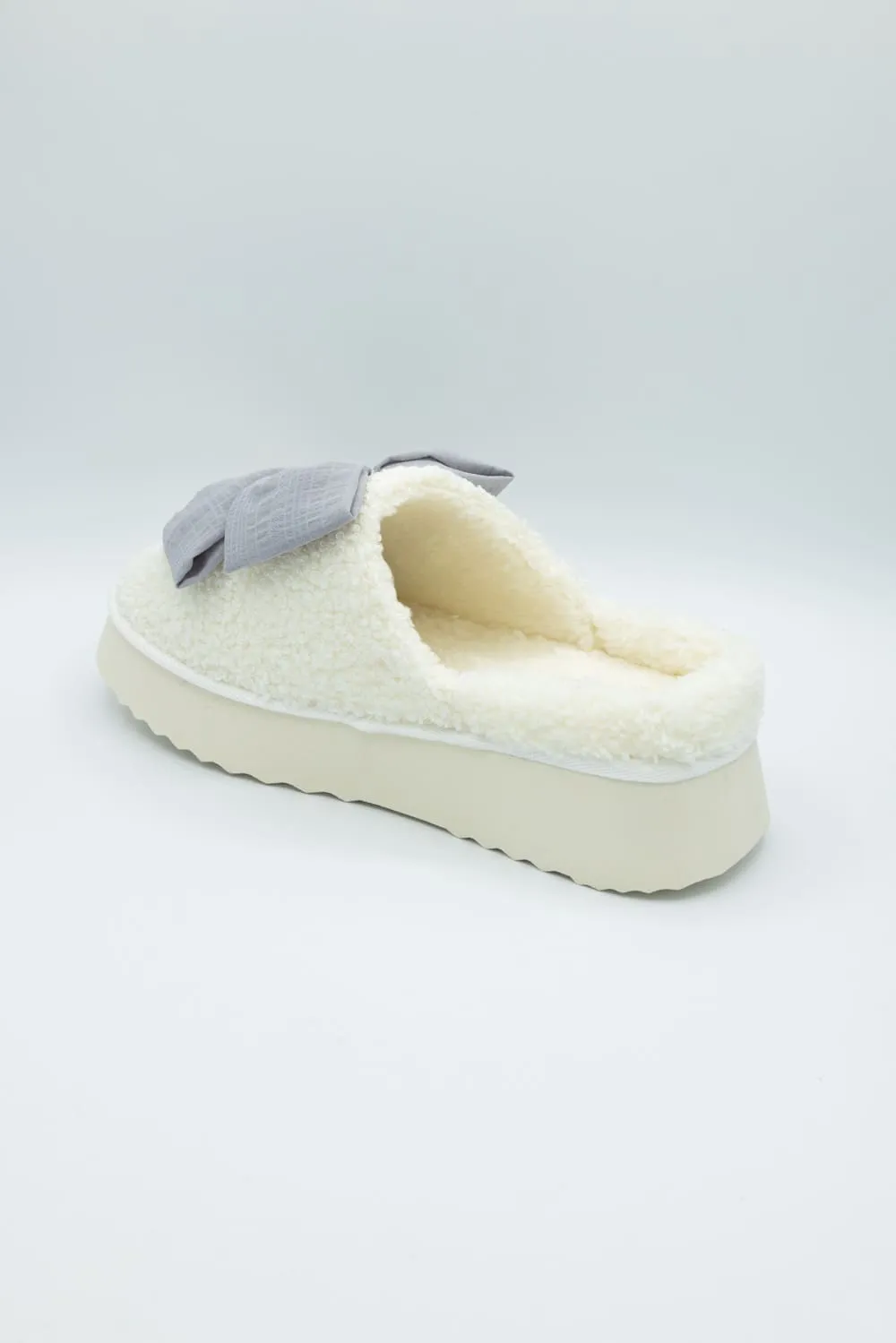 MIA Platform Bow Slippers for Women in Light Blue Grey | GS1501607-LTBLUE