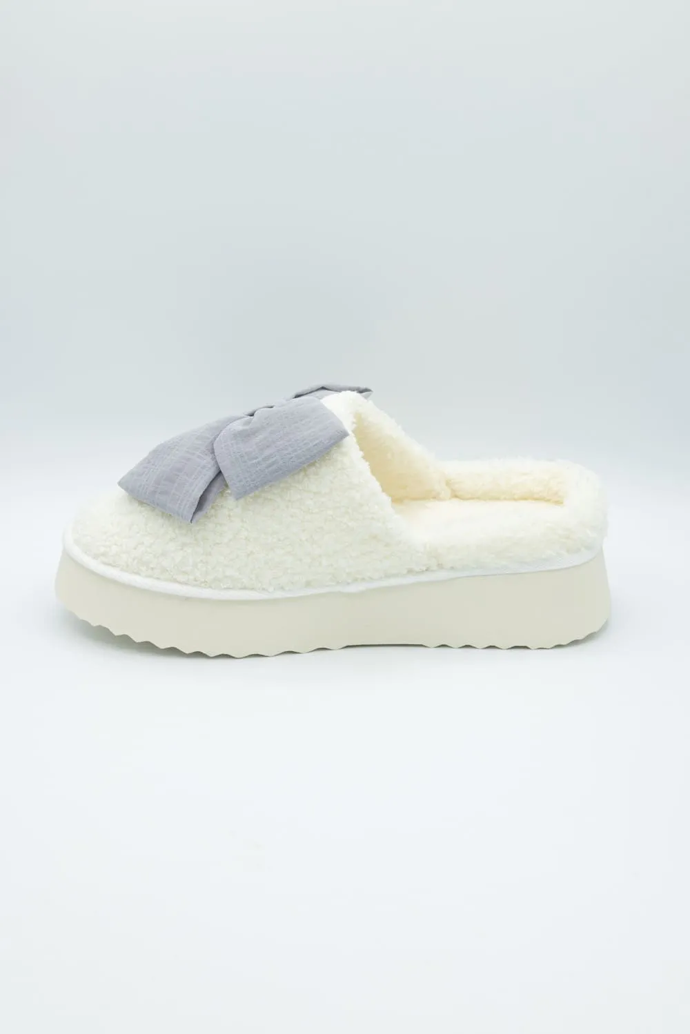 MIA Platform Bow Slippers for Women in Light Blue Grey | GS1501607-LTBLUE