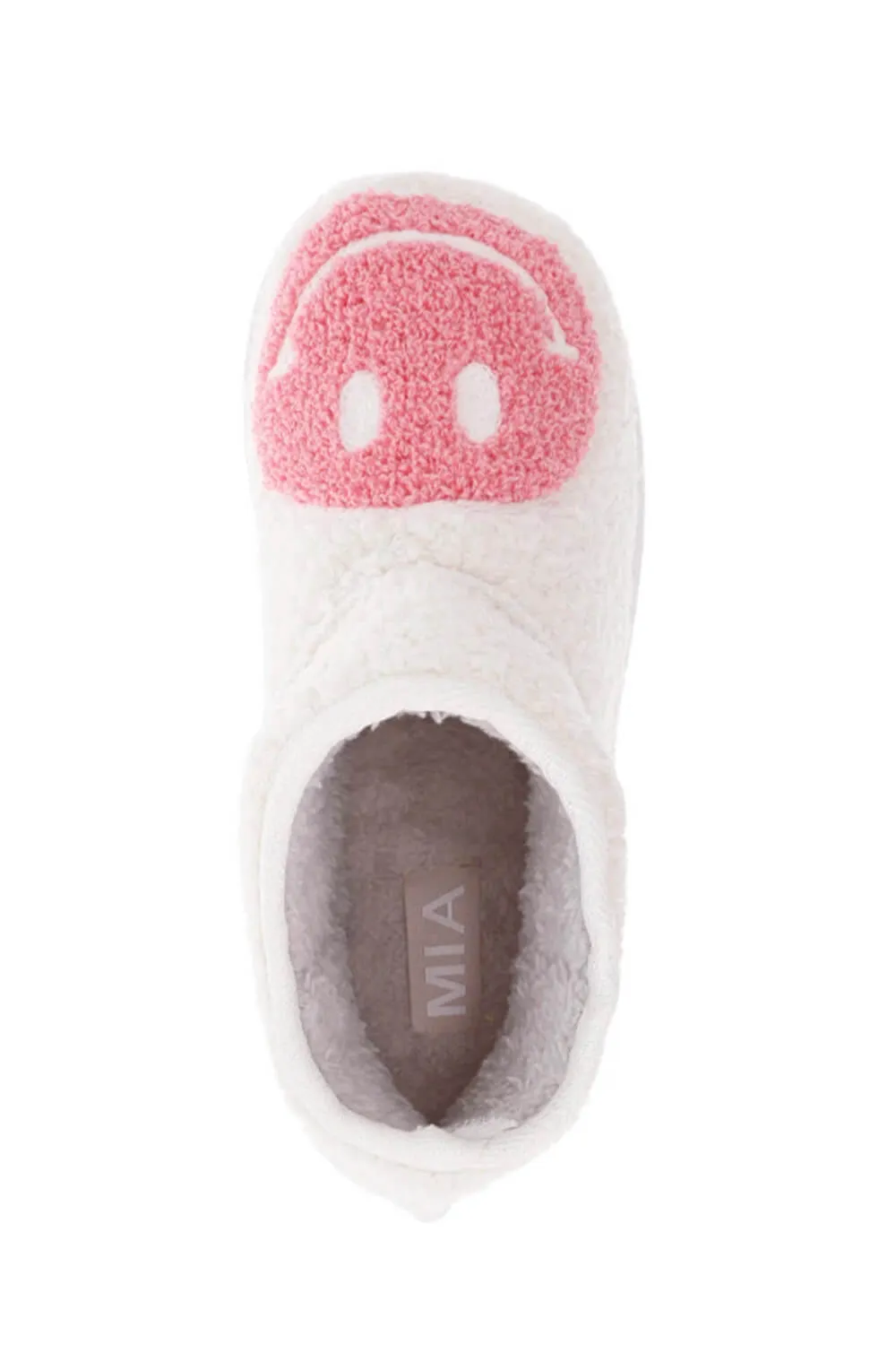 MIA Smiley Face Slipper Booties for Women in Pink | GS1412404-PINK