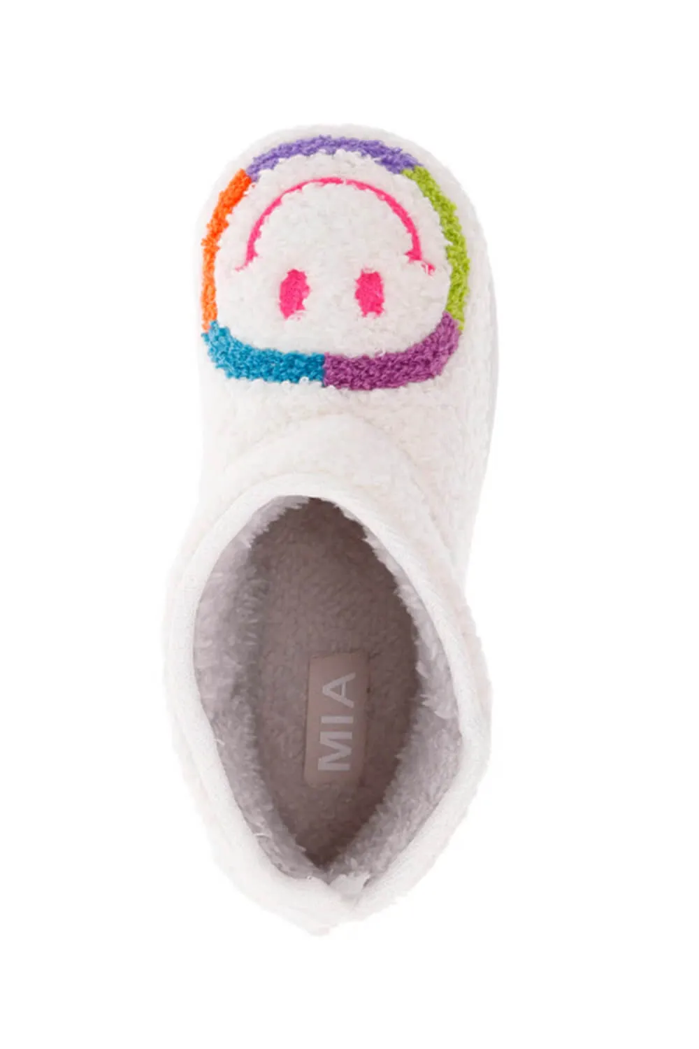 MIA Smiley Face Slipper Booties for Women in Rainbow | GS1412404-MULTI