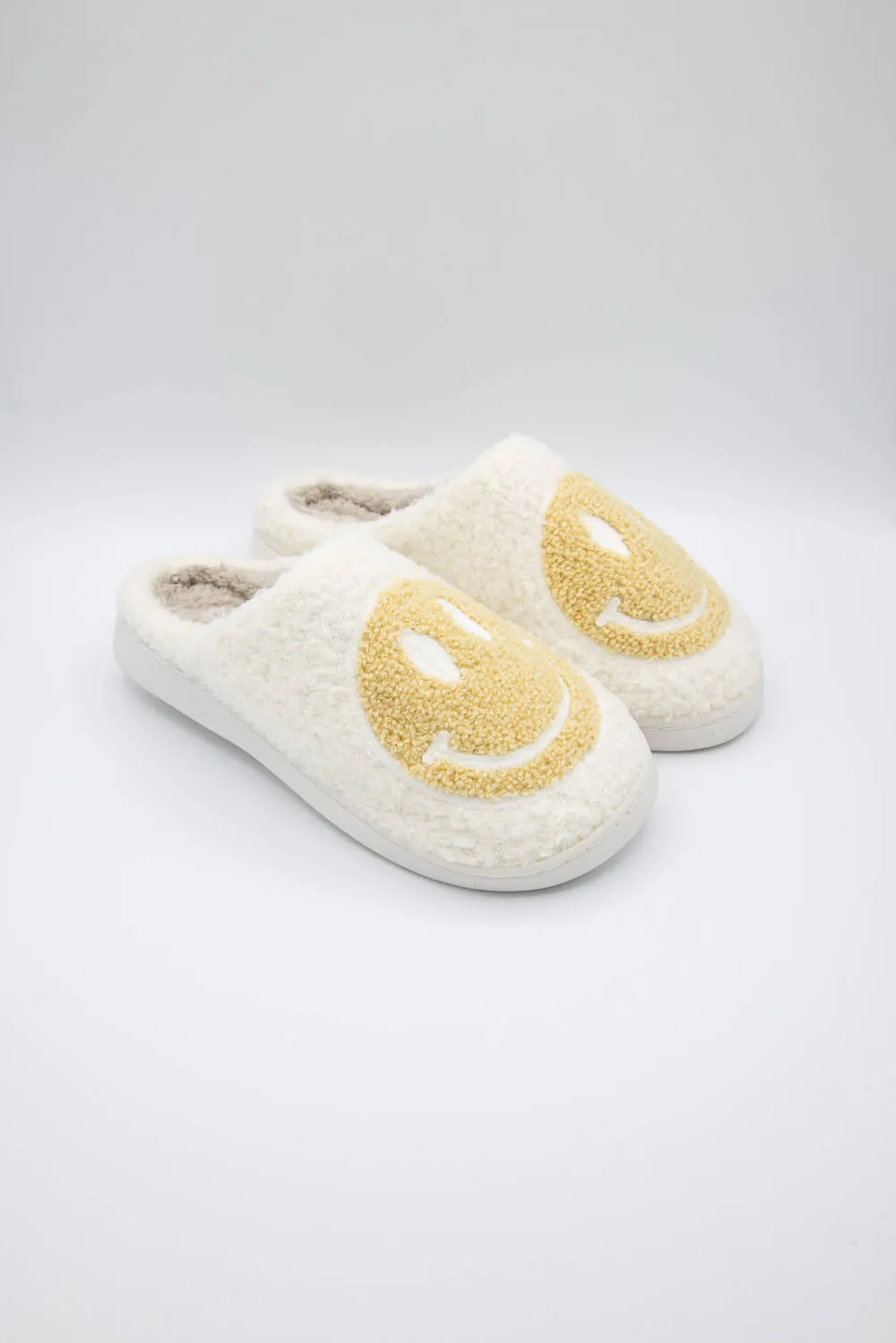 MIA Smiley Face Slippers for Women in Oatmeal/White | GS1412401-OATMEAL