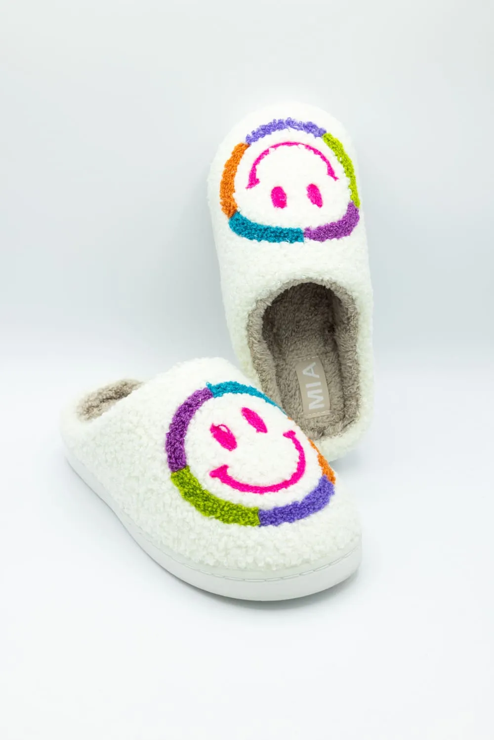 MIA Smiley Face Slippers for Women in Rainbow | GS1412401-COLORFUL
