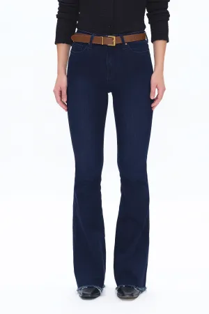 Mid Rise Deep Water Flare Jeans