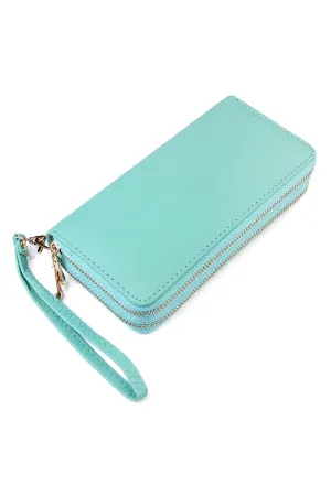 Mint Double Zipper Wallet - Pack of 6