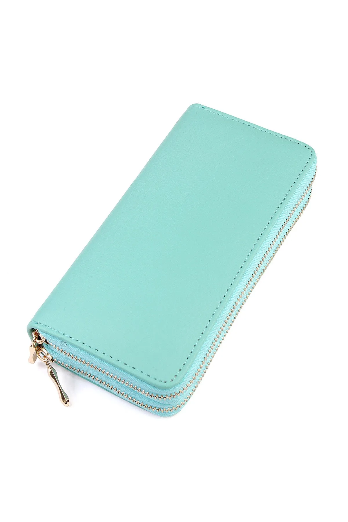 Mint Double Zipper Wallet - Pack of 6