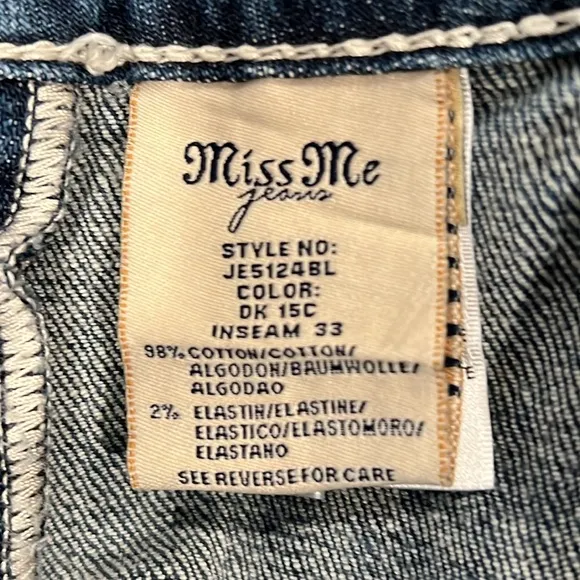 Miss Me Bootcut Jeans JE5124BL Size 28