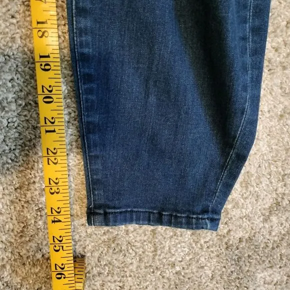 Molly &amp; Isadora Cuzco Dark Wask Mid Rise Skinny Distressed Jeans Sz 18W