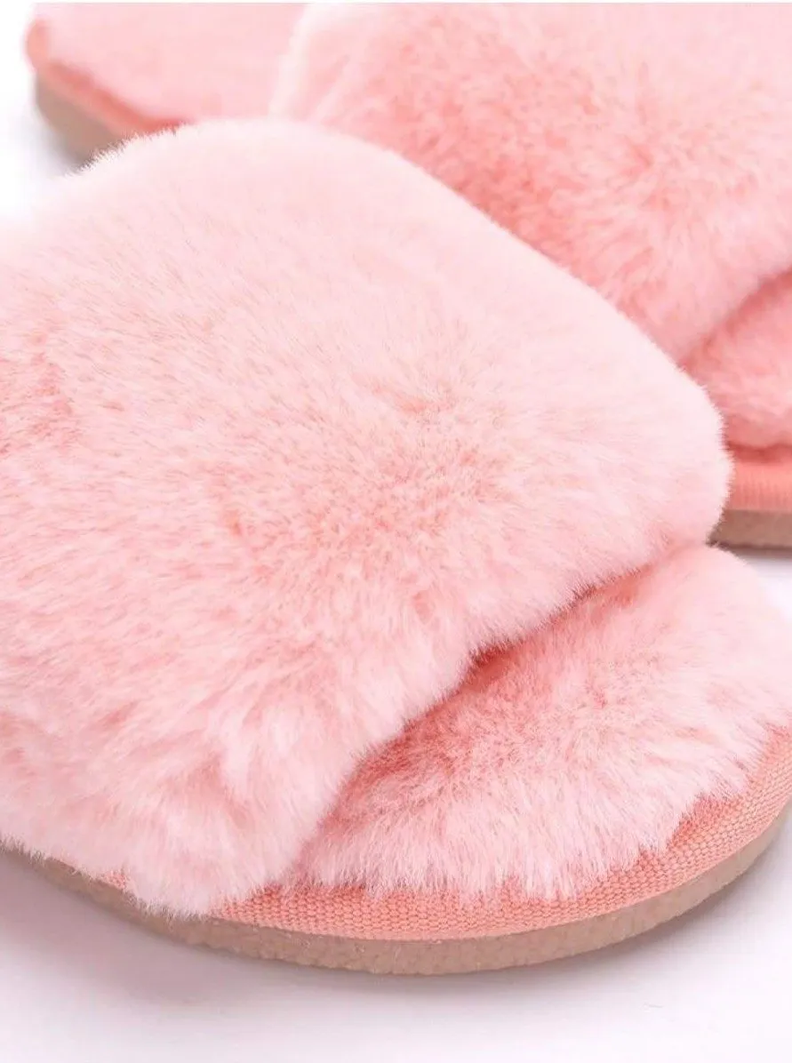 Mommy & Me Fuzzy Bedroom Slippers By Liv and Mia