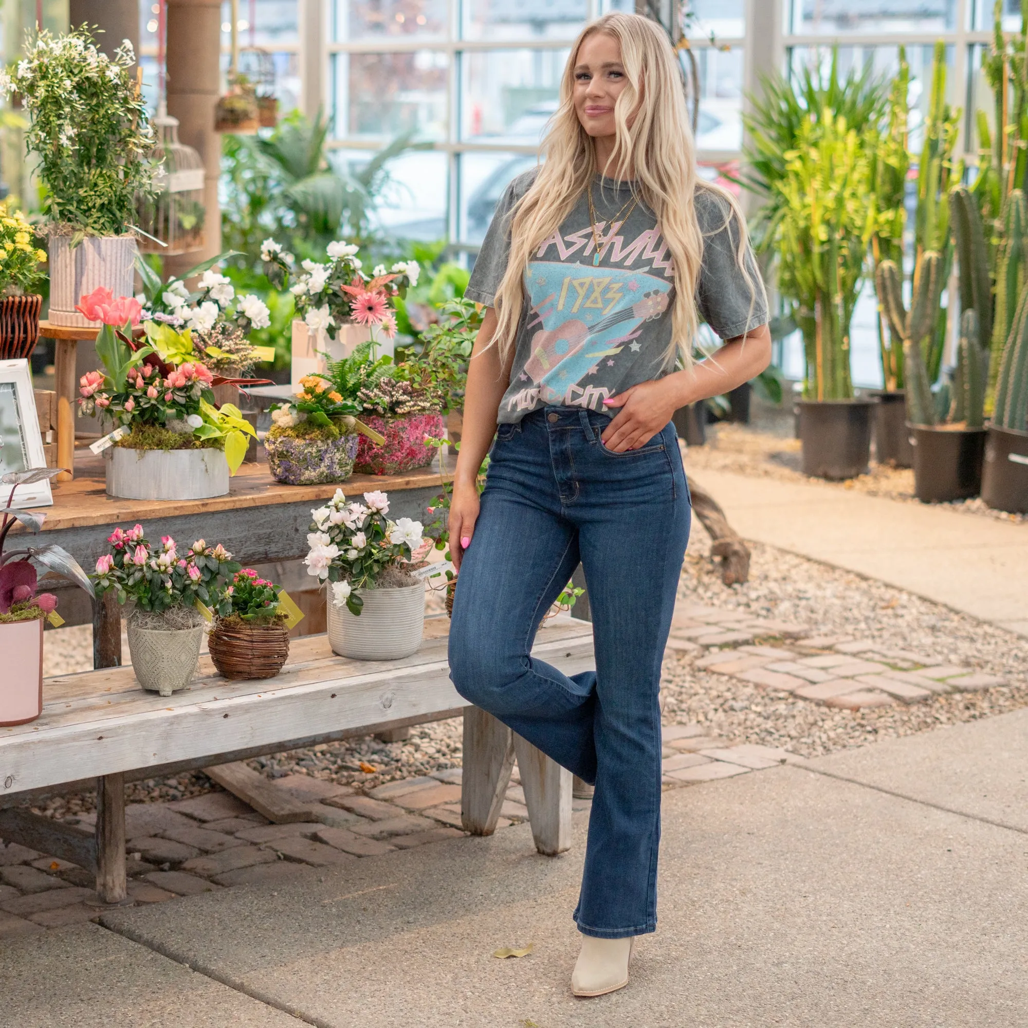 Monroe High Rise Petite Flare Jeans