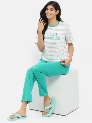 mSECRET Striped Green Nightsuit