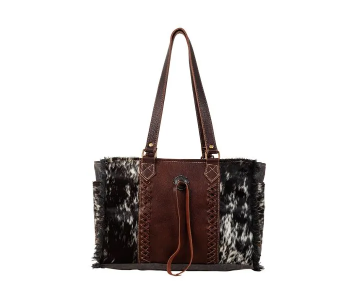 Myra Bag Rosalinda Cross Stitched Canvas & Hairon Bag