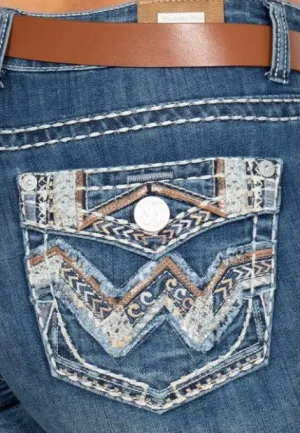 Natalie Denim Western Embroidered Bootcut Jeans