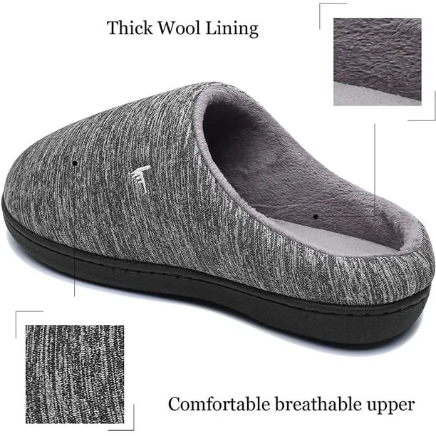New Mens Comfort Memory Foam Slippers Warm Indoor Outdoor House Shoes, Sz 13-14