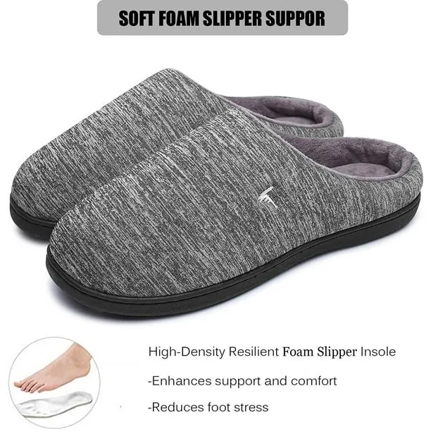 New Mens Comfort Memory Foam Slippers Warm Indoor Outdoor House Shoes, Sz 13-14