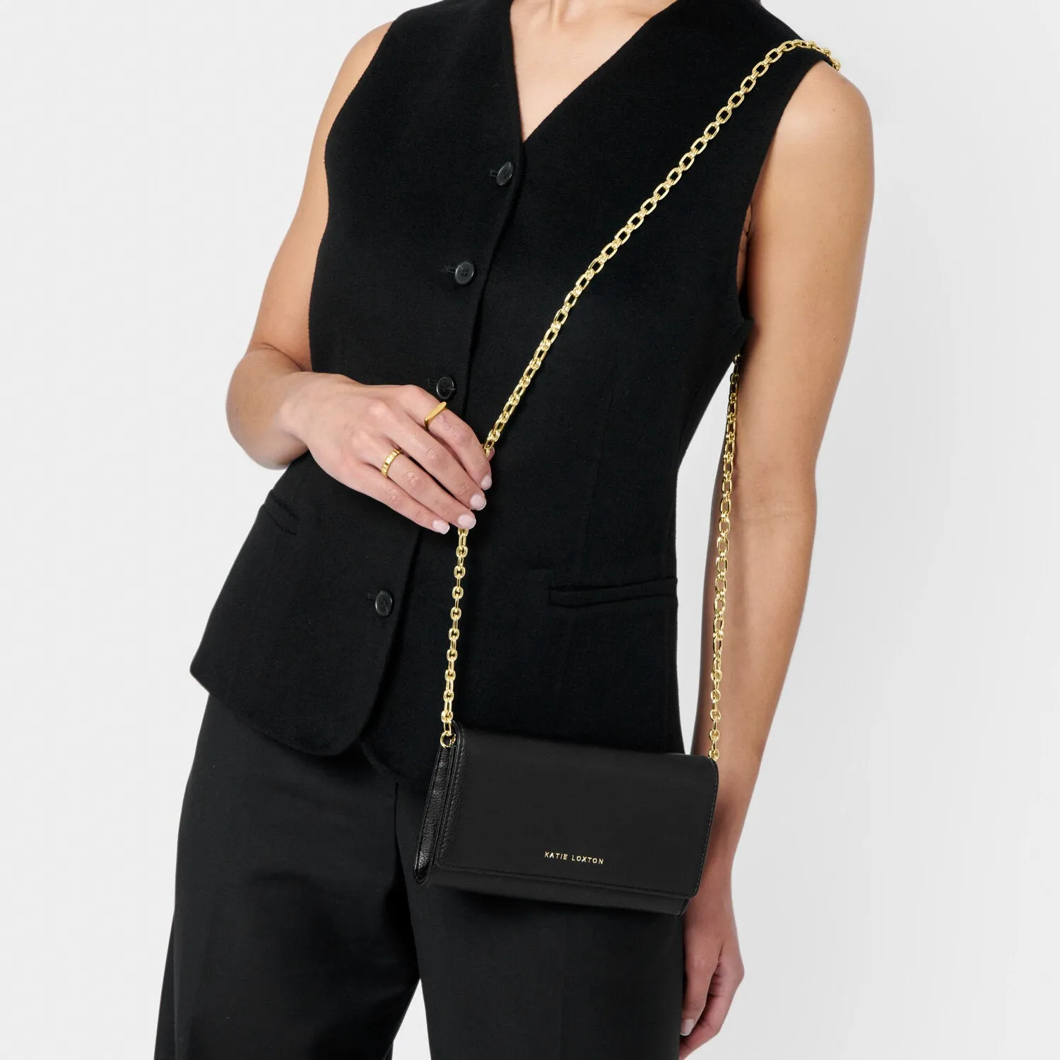 NEW SEASON - Katie Loxton -  Rubi Chain Crossbody Purse - Black
