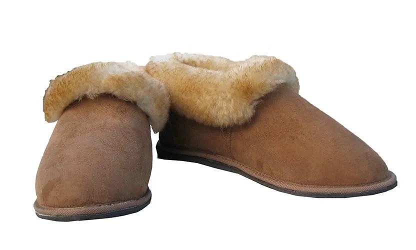 New Zealand Sheepskin Slippers with Roll Collar