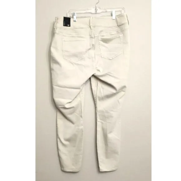 NWT TORRID Denim 16R Skinny Mid-Rise Button Zip Fly Cream Plus Jegging Jeans