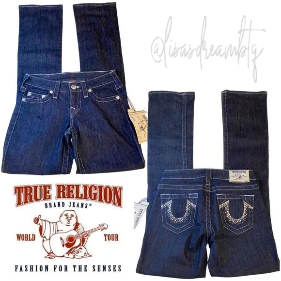 NWT True Religion Diamond Frost Dark Wash RZD Infant Bootcut Jeans