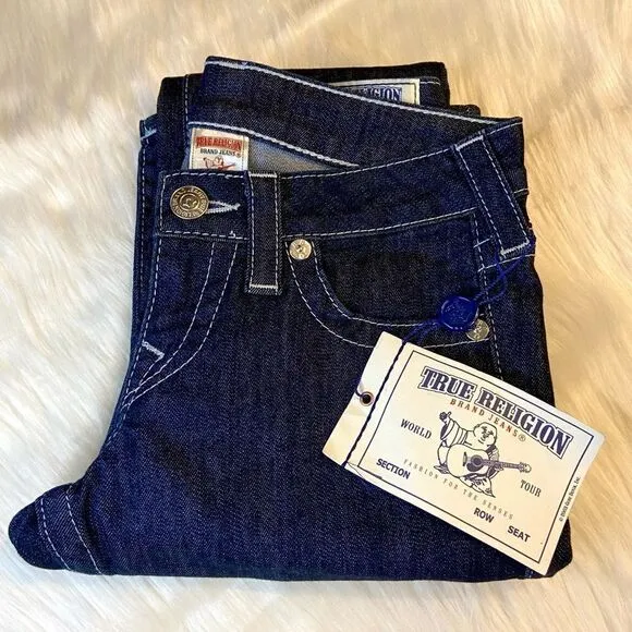 NWT True Religion Diamond Frost Dark Wash RZD Infant Bootcut Jeans