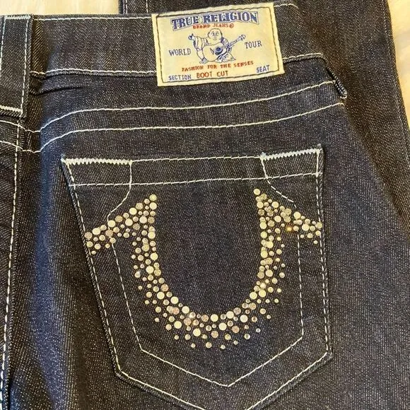 NWT True Religion Diamond Frost Dark Wash RZD Infant Bootcut Jeans