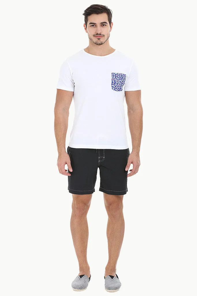 Nylon Printed Pocket Short Sleeve Tee