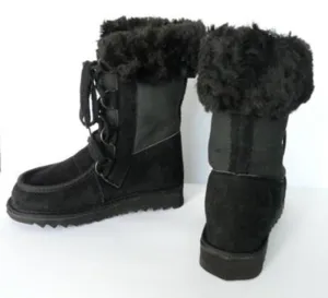 NZ Sheepskin High-calf Lace-up Boots