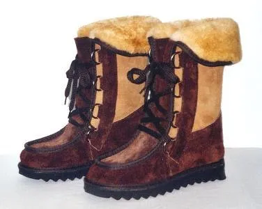 NZ Sheepskin High-calf Lace-up Boots