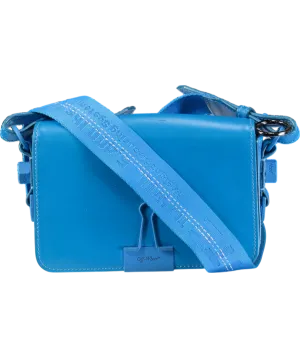 Off-White Blue Binder Clip Bag