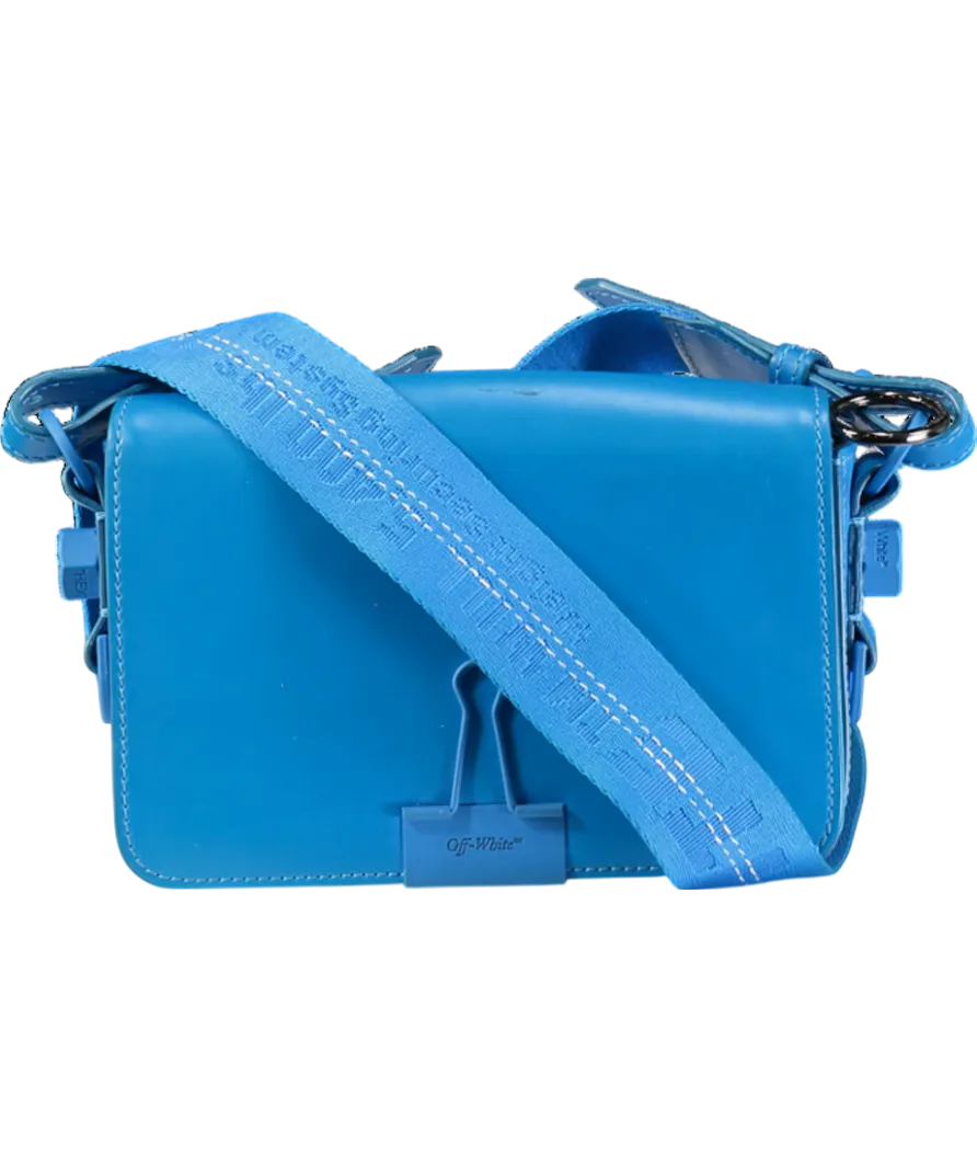 Off-White Blue Binder Clip Bag