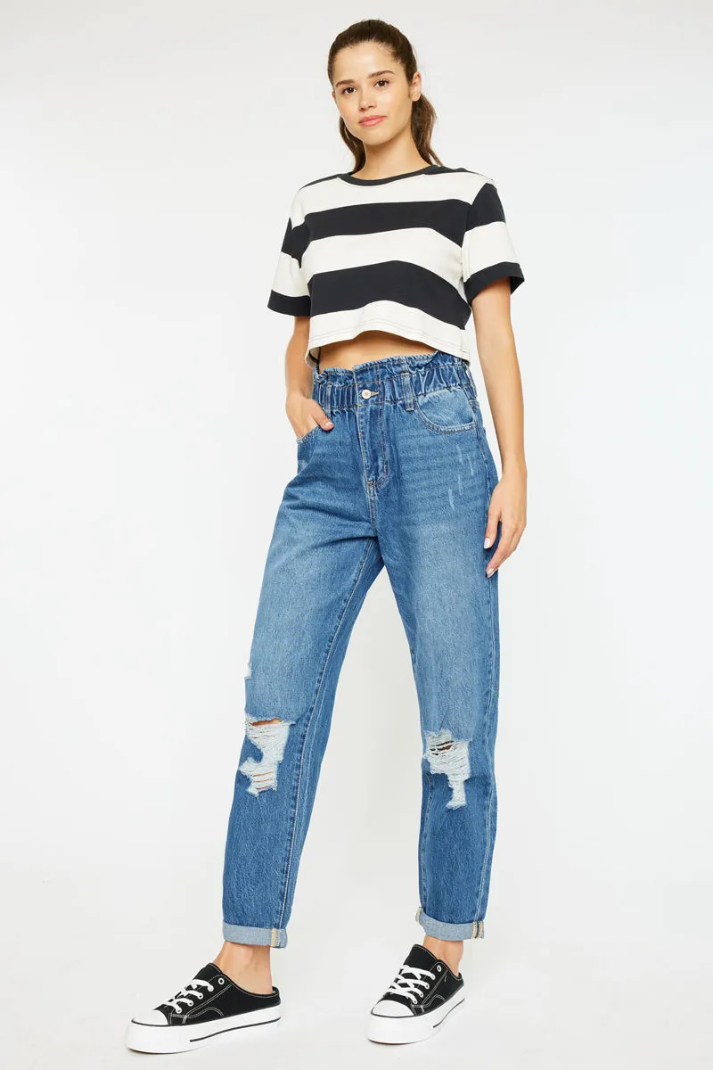 Olivia Ultra High Rise Paperbag Boyfriend Jeans