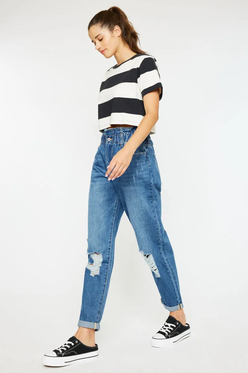 Olivia Ultra High Rise Paperbag Boyfriend Jeans