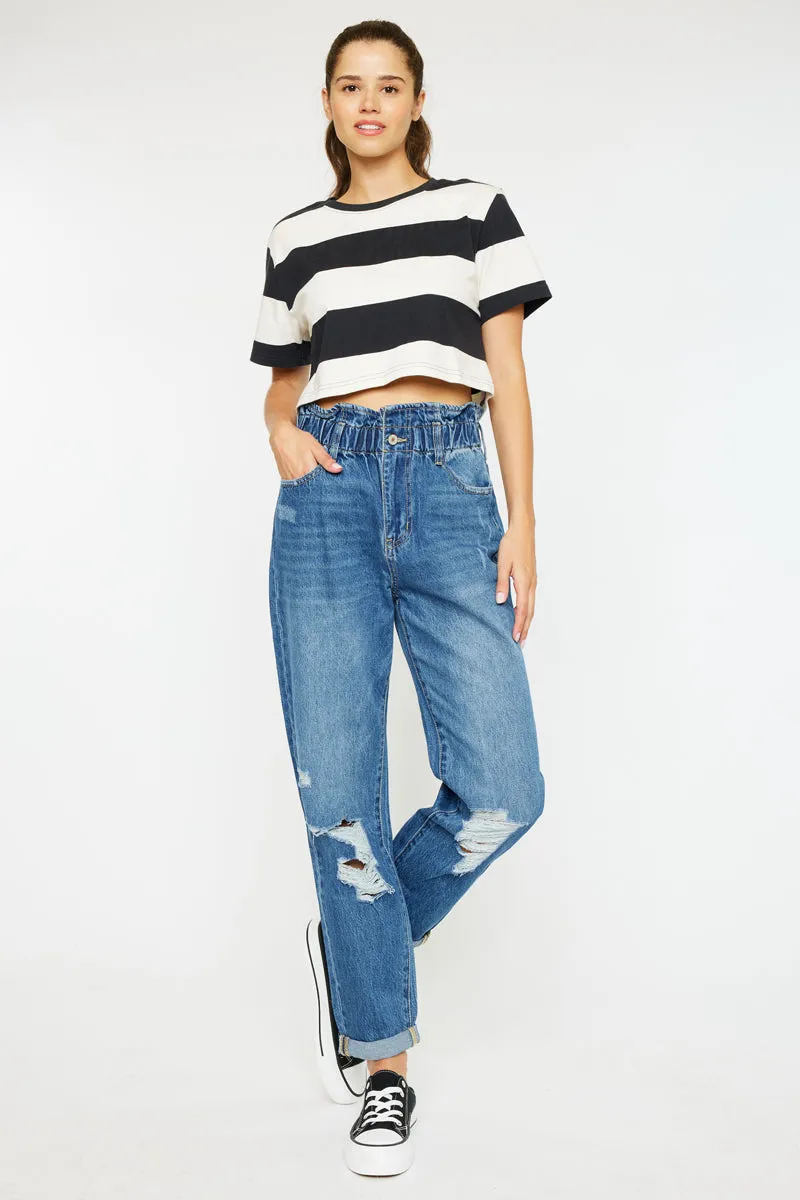 Olivia Ultra High Rise Paperbag Boyfriend Jeans