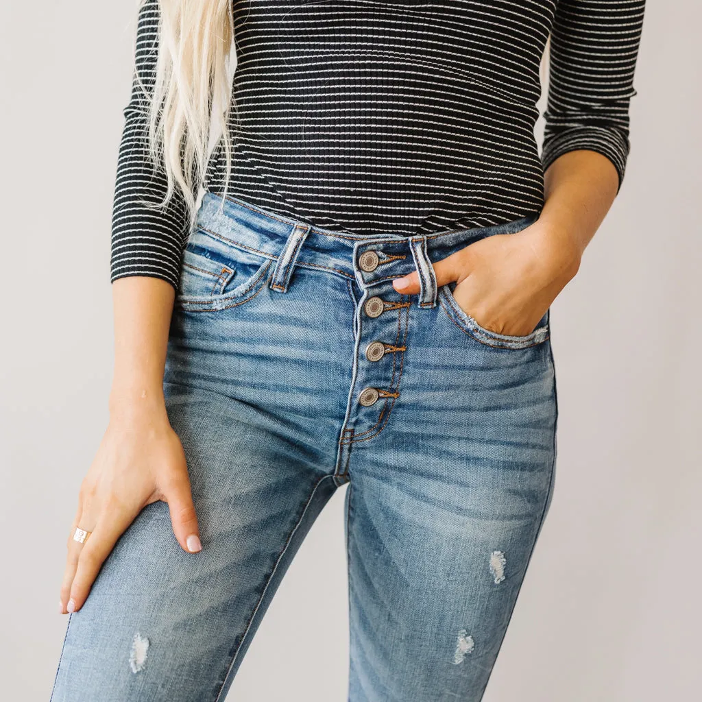 One Shot Kancan High Rise 4 Button Skinny