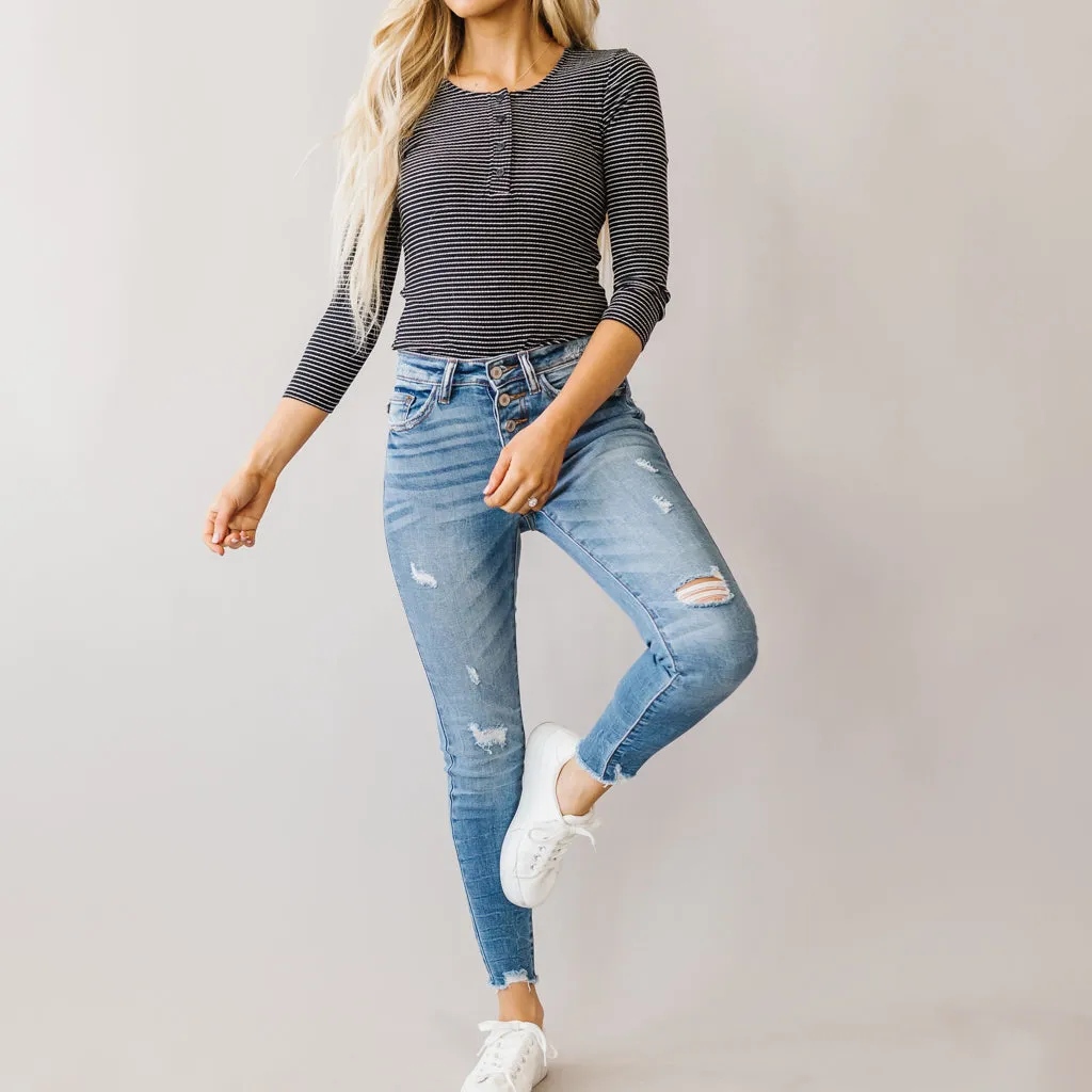 One Shot Kancan High Rise 4 Button Skinny