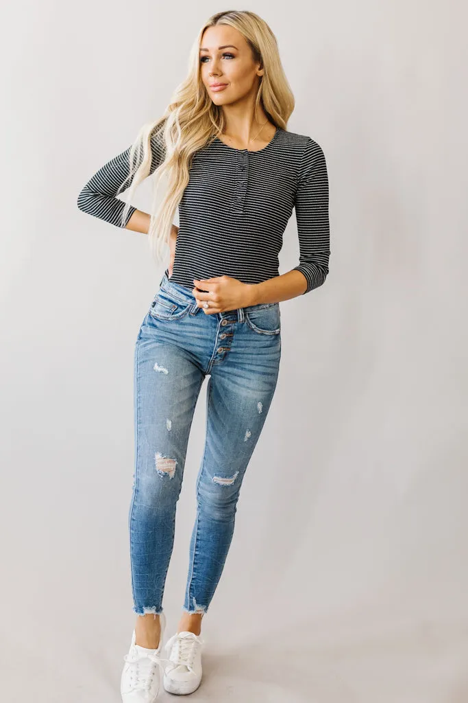 One Shot Kancan High Rise 4 Button Skinny