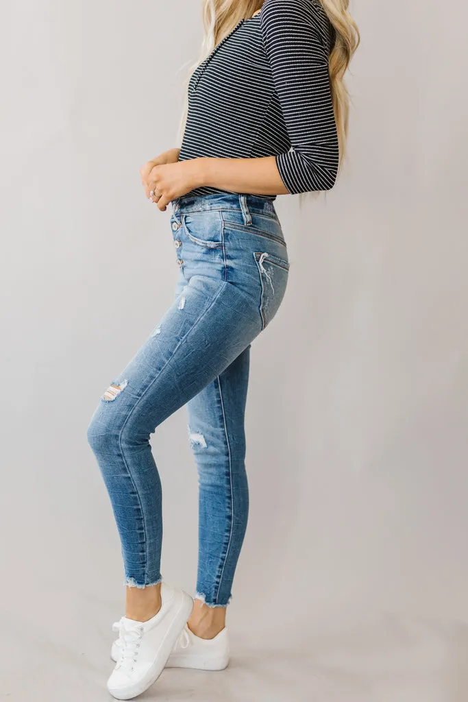One Shot Kancan High Rise 4 Button Skinny