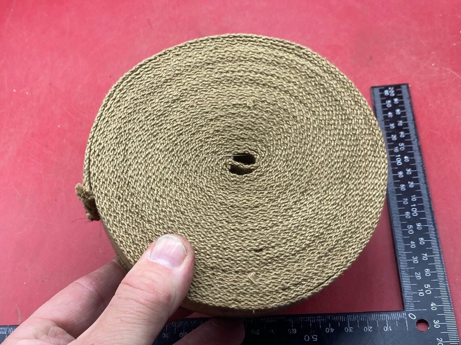 Original British Army Canvas Webbing on a Reel - Approx 38mm Wide