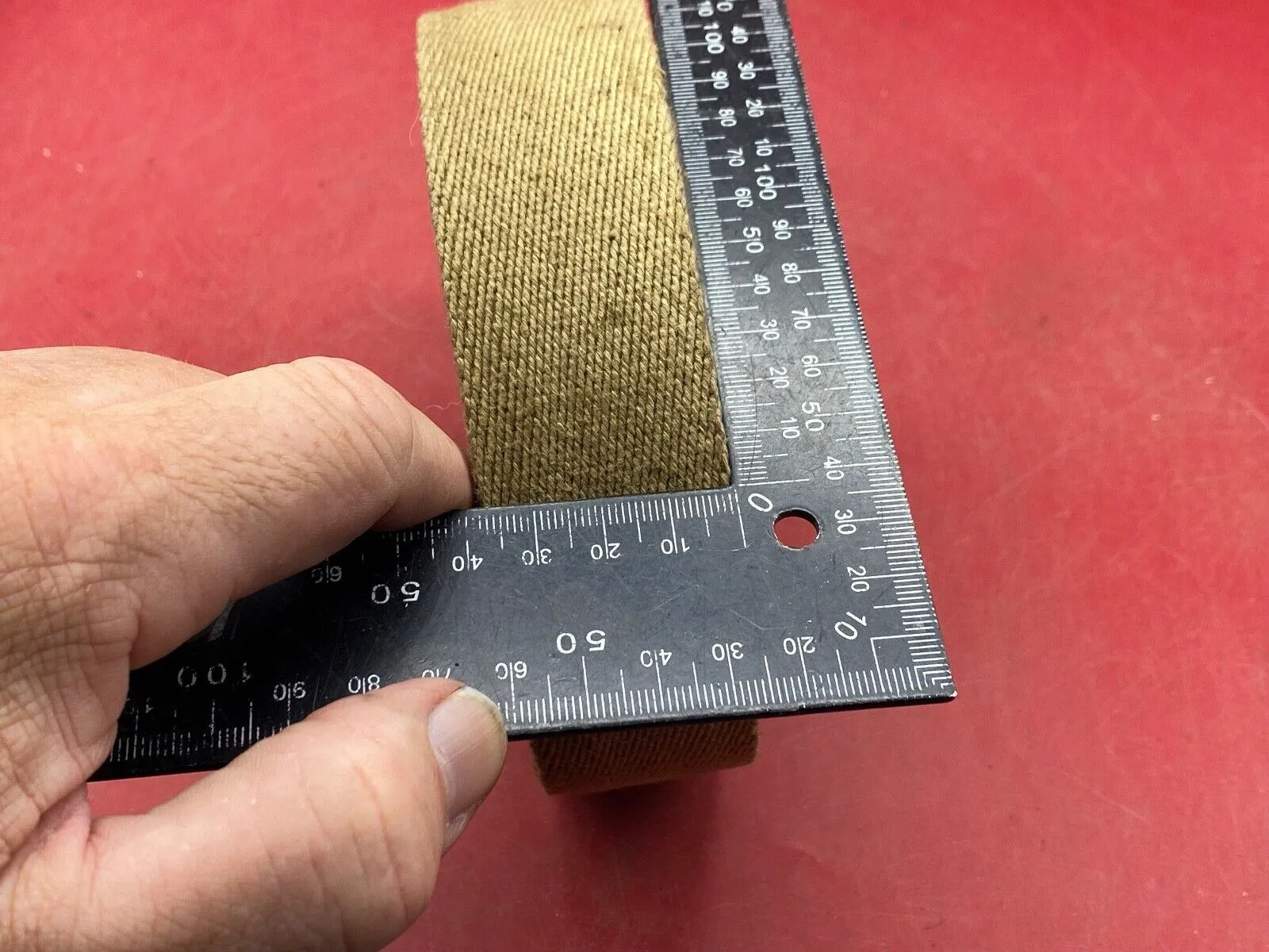 Original British Army Canvas Webbing on a Reel - Approx 38mm Wide