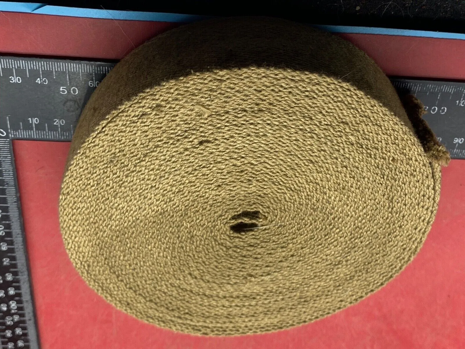 Original British Army Canvas Webbing on a Reel - Approx 38mm Wide