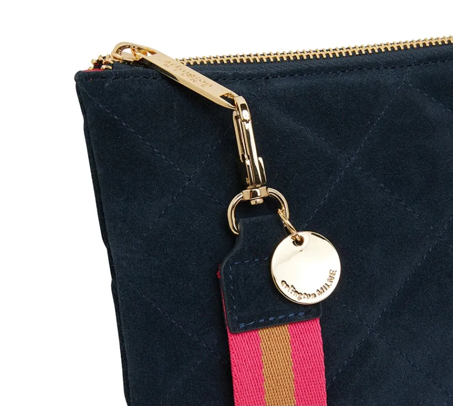Paige Quilted Suede Clutch