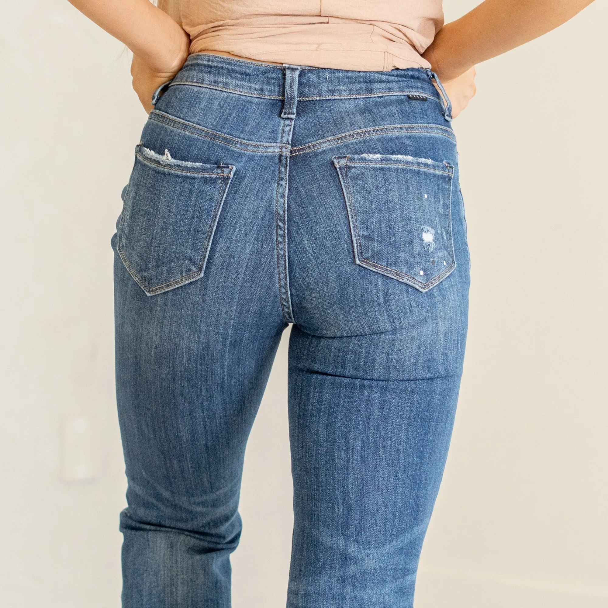 Paint Splattered High Rise Boot Cut
