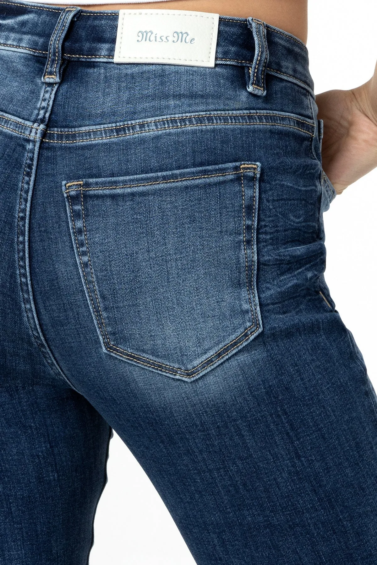Paisley Front Slit Bootcut Jeans