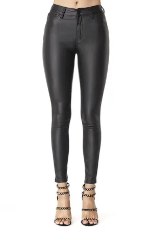 Panana Leather Ankle Skinny Pants In Black