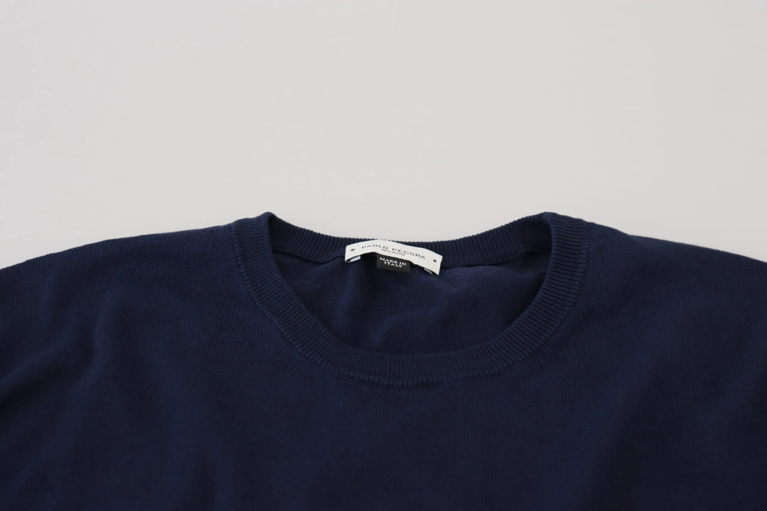 Paolo Pecora Milano Authentic Crewneck Blue Pullover Sweater